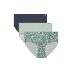 Pure Stretch No Show Hipster Novelty 3 Pack | Silica Green/Downpour Gray/Hydro Green