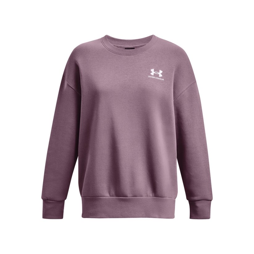 Essential Fleece Oversized Crew | Misty Purple/White