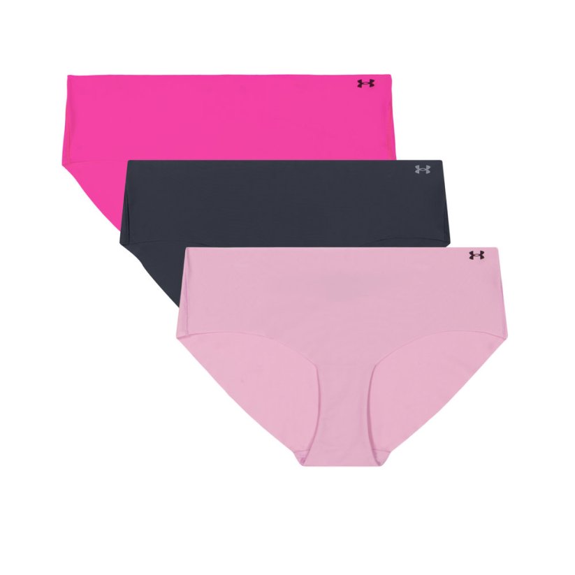 Pure Stretch No Show Hipster 3 Pack | Rebel Pink/Pink Dawn/Downpour Gray