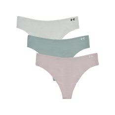 Pure Stretch No Show Thong Solid 3 Pack | Gray Dawn/Hydro Green/Silica Green