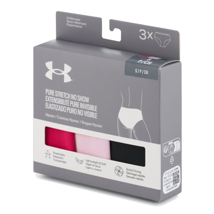 Pure Stretch No Show Hipster Solid 3 Pack | Shaded Fuchsia/Prime Pink/Black