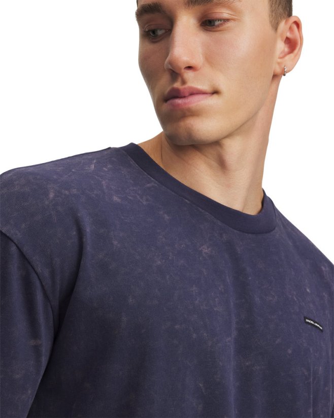 Men's Heavyweight Oversized Logo Wash SS | Washed Navy/White