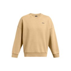 Icon Heavyweight Fleece Wash Oversized Crew | Camel/White