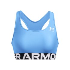 HeatGear® Authentics Mid Branded Sports Bra | Horizon Blue/White