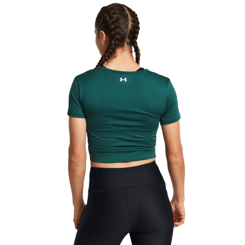 Motion Crossover Crop SS | Hydro Teal/White