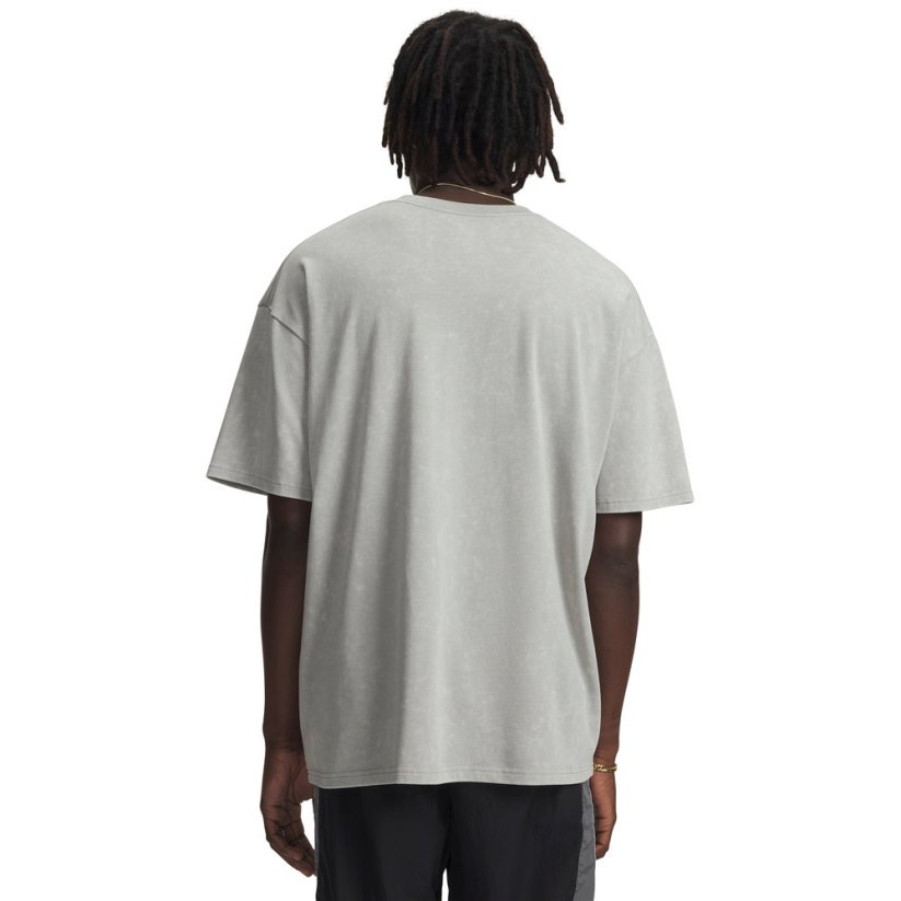 Men's Heavyweight Oversized Logo Wash SS | Titanium/White
