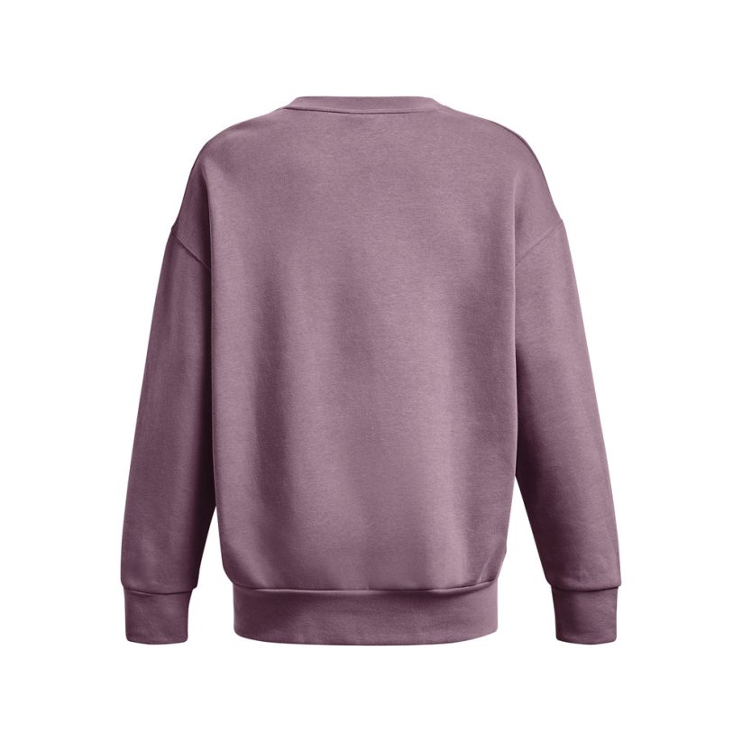 Essential Fleece Oversized Crew | Misty Purple/White
