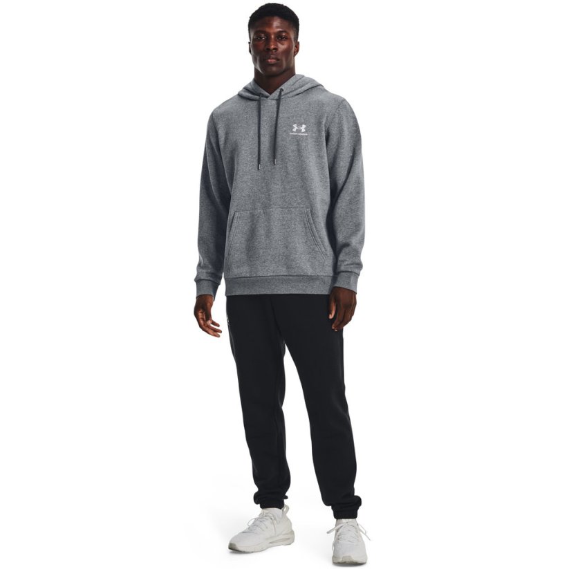 Essential Fleece Hoodie | Pitch Gray Medium Heather/White