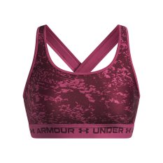 Crossback Mid Printed Bra | Fuchsia Dusk/Dark Maroon