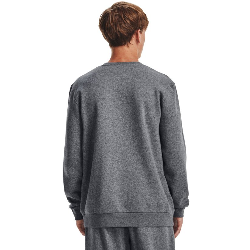 Essential Fleece Crew | Pitch Gray Medium Heather/White