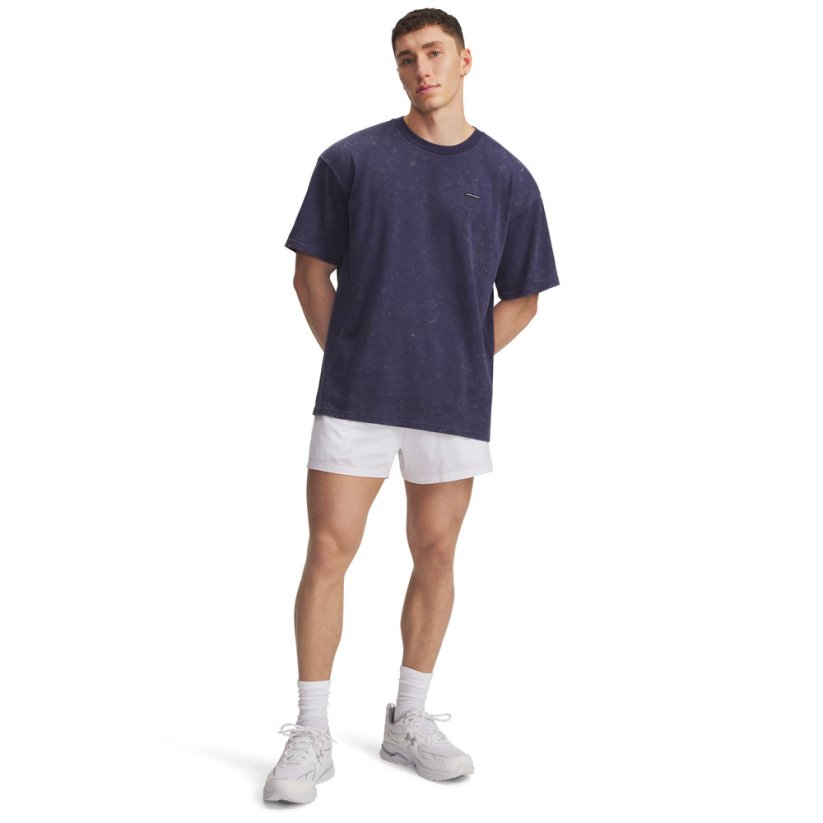 Men's Heavyweight Oversized Logo Wash SS | Washed Navy/White