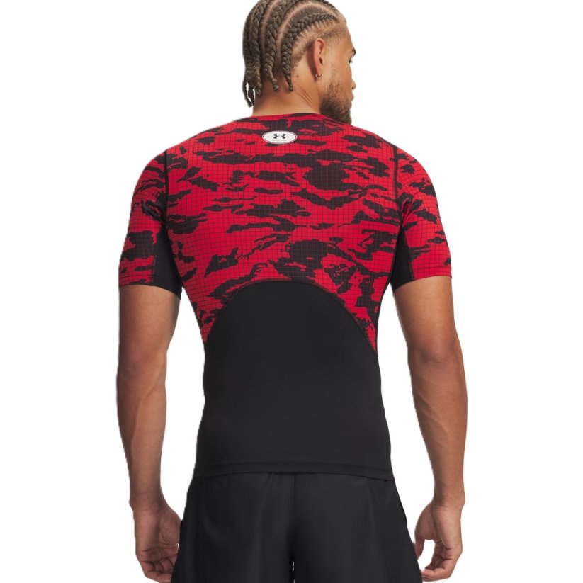 HeatGear® Printed SS | Black/Red/White