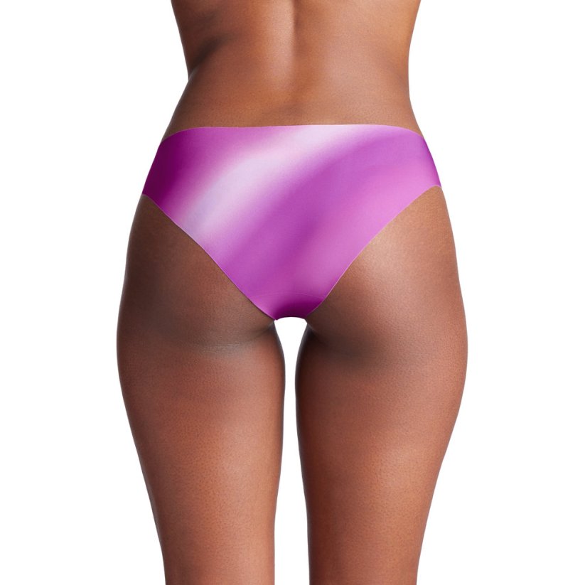 Pure Stretch No Show Novelty Bikiny 3 Pack | Vivid Magenta Diagonal/Pink Dawn/Downpour Gray