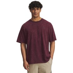 Men's Heavyweight Oversized Logo Wash SS | Dark Maroon/White