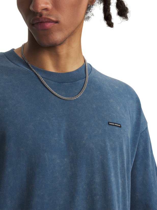 Men's Heavyweight Oversized Logo Wash SS | Wham Blue/White