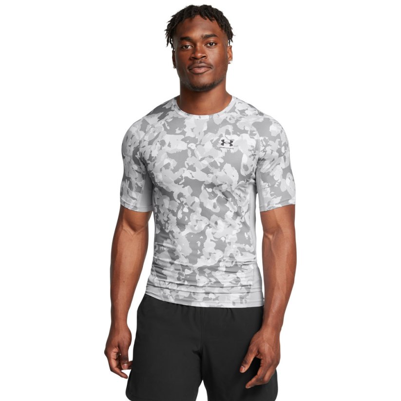 HeatGear® Armour Printed SS | Mod Gray/Black