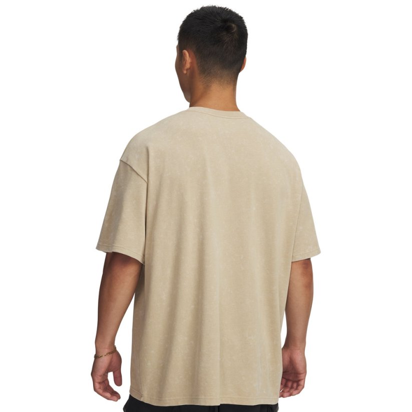 Men's Heavyweight Oversized Logo Wash SS | Field Khaki/White