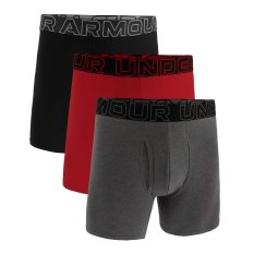 Performance Cotton Solid 6in 3 Pack | Castlerock Heather/Red/Black