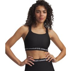 HeatGear® Crossback High Sports Bra | Ultimate Black/White