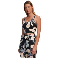 Meridian Fitted Crop Tank Printed | Black/Black