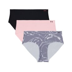 Pure Stretch Printed No Show Hipster 3 Pack | Steel/Pink Elixir/Steel