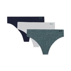 Pure Stretch Printed No Show Thong 3 Pack | Jasper Blue