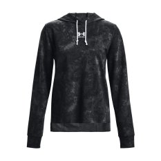 Rival Terry Printed Hoodie | Black