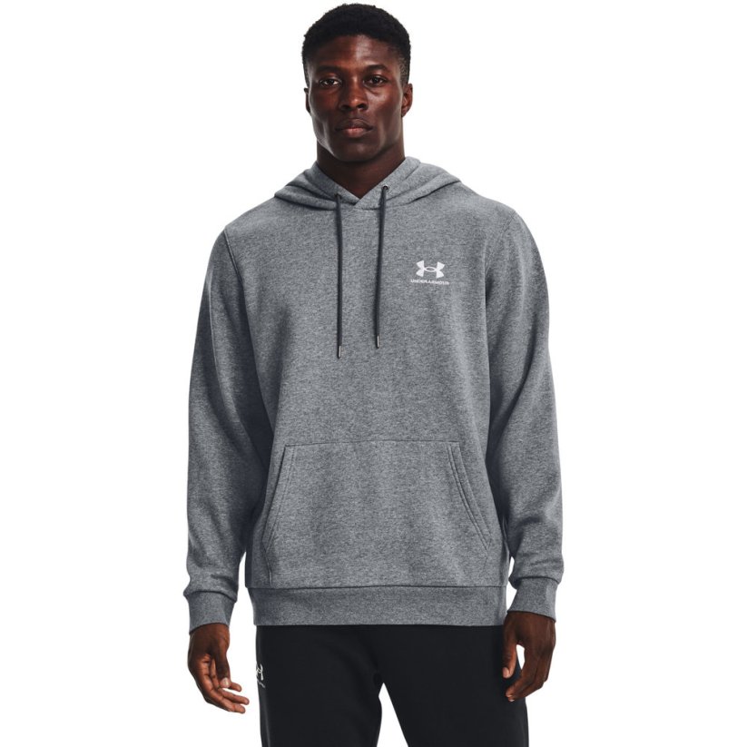 Essential Fleece Hoodie | Pitch Gray Medium Heather/White